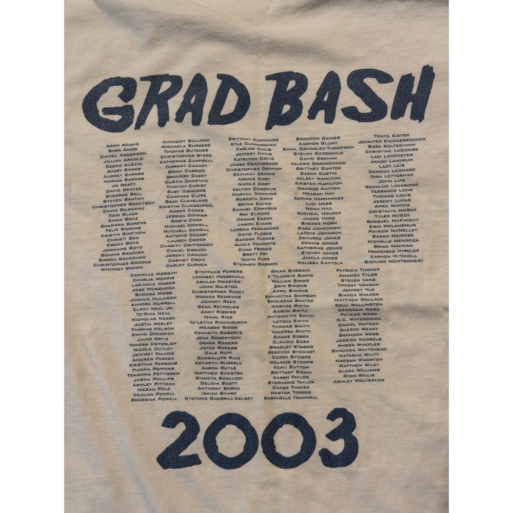 Vintage Hanes Beefy-T 2003 Grad Bash Raisin Hale Graphic T-Shirt White Small Men - Picture 7 of 8